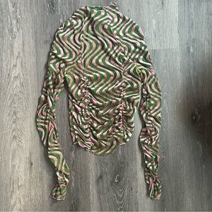 Urban outfitters velvet sheer long sleeve top small